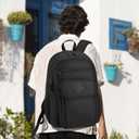 ZUBOND Unisex Black Backpack for School, Lightweight Boys Girls Backpack Fits 17.3 Inch Notebook, Water Bottle Pocket - Ideal for Teens, College Students, Adults