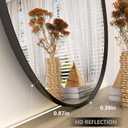 48x27 Black Irregular Mirror, Matte Asymmetrical Bathroom Mirror