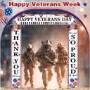 3 Pcs Happy Veterans Day Banner Veterans Appreciation Day Door Porch We Are So Proud of You Banner Thank You Soldier Remember Honor Patriotic Backdrop Sign Party Decor Home Outdoor Indoor