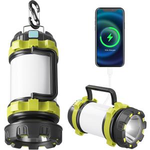 Camping Lantern Rechargeable, Alpswolf Led Lantern Camping Flashlight with 4000 Capacity, 6 Modes, IPX4 Waterproof, Portable Rechargeable Lanterns for Power Outage, Hiking Hurricane Outdoor