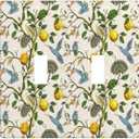 Blue Bird Lemon Tree 2 Gang Double Toggle Outlet Light Switch Cover Decorative Wall Plate Cover For Home Living Bedroom Kitchen Decorative