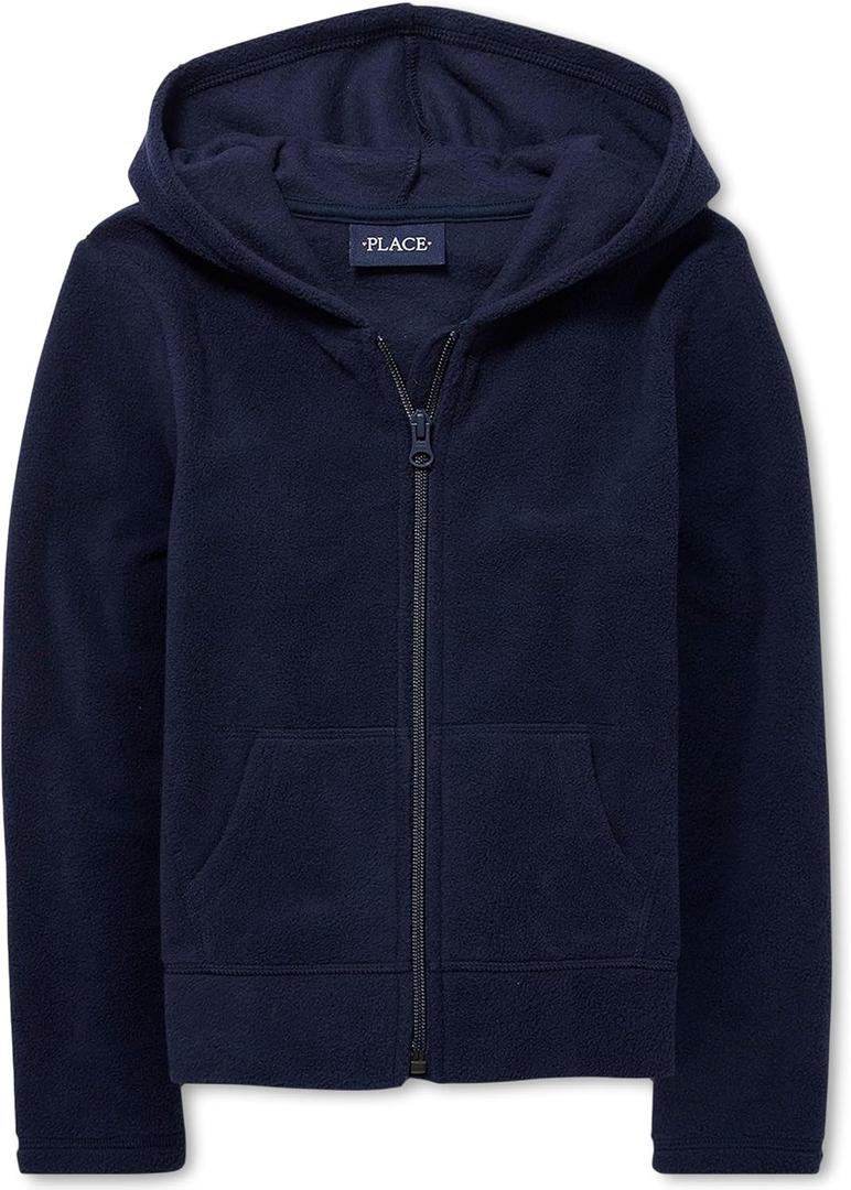 Uniform Fleece Zip Up Hoodie (Large, Navy)