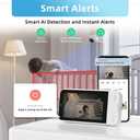 Ellie Baby Pro 5" Monitor with 2.5K FHD Camera, Night Vision, 2-Way Audio, Pan-Tilt-Zoom, Crib & Wall Mount All Inside, No WiFi, No Subscription, with APP