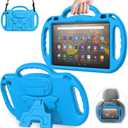 AVAWO Kids Case for Fire HD 10 & Fire HD 10 Plus Latest Model Tablet (13th/11th Generation 2023/2021 Release), with Shoulder Strap, Lightweight Shockproof Handle, Blue