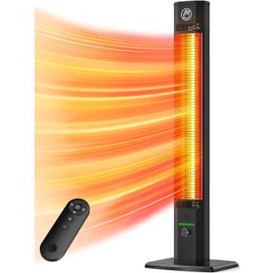 BALKO 42INCH Outdoor Heater, 9 Heat Levels & 540Min Timer, Child Safety Lock, IP65 Waterproof Garage Heater, 1500W Infrared Heating,Tip-Over & Overheat Protection, Patio Heaters for Outdoor Use Indoor