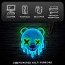 Ice Bear Neon Sign, Cool Led Sign for Wall Decor - Usb Powered, Adjustable Brightness Anime Bear Led Light for Bedroom, Bar, Pub, Party, Man Cave Decor, Unique Gift for Teenage Boys