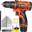 12v Drill Driver Set,Cordless Drill with Battery and Charger,LED Tools Kit,25+1 Torque Setting and 43pcs Bits