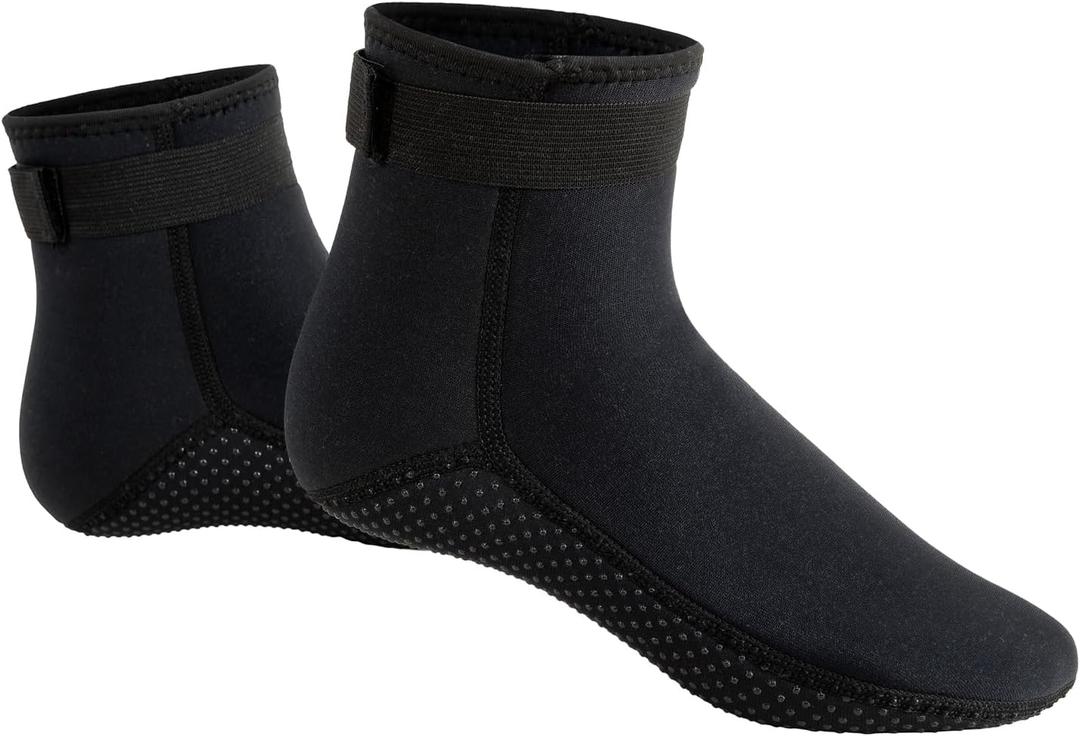 SUJAYU Neoprene Socks 3mm, Sand Socks Surf Booties Dive Booties Dive Boots, Sand Socks for Beach Volleyball, Fin Socks Beach Socks Water Socks for Women & Men (Men 6-7, Women 7-8, Black)