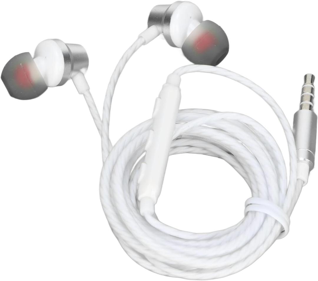 NIBEMINENT MS29 3.5mm Headphones Volume Control Wired Earphones with Microphone for PC Cellphones TabletsWhite