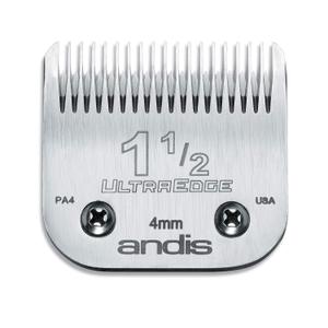 Andis  64077, Ultra Edge Carbon-Infused Steel Detachable Clipper Blade - Chrome Finish Resists Rust with Extends Edge Life, Compatible All Andis Series - Size 1-1/2, 5/32-Inch Cut Length, Silver