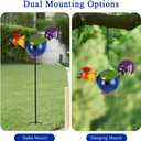 37" Bird Houses for Outside, Outdoor Metal Rooster Birdhouse with Hanging String & Poles for Patio, Yard, Garden