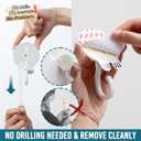 TAILI Adhesive Ceiling Hooks for Hanging Plants, Heavy Duty No-Drill Removable Sticky Wall Hooks Hanging Christmas Lights Garland Coat for Door Kitchen, Renter Friendly - 4 Pack White