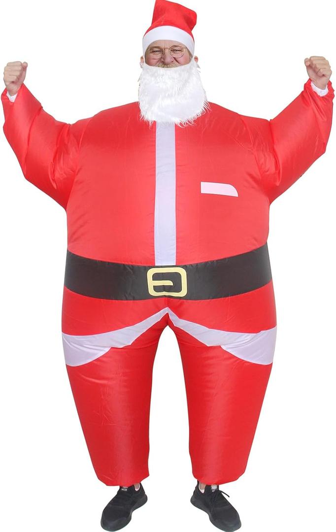 Inflatable Santa Claus Costume for men Xmas Santa Suit Blow Up Costume Adult Christmas Suit