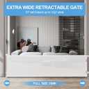 Veraste Retractable Baby Gate,Mesh Baby Extra Wide Gate,Extra Long Dog Gate,33" Tall,Large Extends up to 150" Wide,Child Safety Extra Large Gate for Doorways, Stairs, Indoor/OutdoorWhite,33"x150"