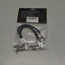 Flat Low Profile Guitar Patch Cable 8 inch for Effects Pedals, S-Shape, 1/4 inch Right-Angle, White, 3-Pack