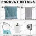 15 Pcs Silver Bathroom Accessories Hardware Set Towel Racks
