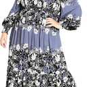City Chic Women's Plus Size Maxi Sadie Dress (Blue Floral)