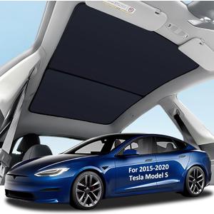 Bestview Roof Sunshade Sunroof Rear Window Sunshade for 2015-2020 Tesla Model S,Glass Sunroof Shade Window Insulation UV & Heat Protection, Upgraded Double-Layer Design Sun Shade Won't Sag