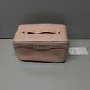 BOYATU Travel Makeup Bag Cosmetic Bags for Women: Large Capacity 3 Pcs Set Make up Bag with Compartments - Waterproof Vegan Leather Toiletry Organizer Bags with Handle (L02 Light Pink)