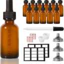 12P Dropper Bottle Oil Bottles 1oz for Hair Tincture Bottles with Dropper Glass Dropper Bottles for Oil Leak-proof , Amber+Scale 