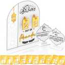 Ramadan Advent Calendar 2026, Acrylic Countdown Calendars for Arabic Muslim Islamic Holiday Table Home Decorations (White)