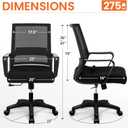 NEO CHAIR Office Computer Desk Chair Mid-Back Mesh Wide Seat, All Black, 23 inches x 20 inches x 40 inches