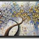 V-inspire Art,24x48 Inch Modern 3D Hand Painted Lucky Tree Frame Oil Paintings Acrylic Painted Wood Frame Abstract Canvas Wall Art Decor for Living Room Bedroom Dining Room Home Walls