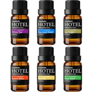 Essential Oils Set-Hotel Collection Diffuser Oil Gift Set,Premium Essential Oil for Diffusers, Home Care, Fragrance, Humidifiers (2.0 Fl Oz (6 x 0.34 Fl Oz))