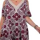 LARACE Cold Shoulder Tops for Women, Plus Size Summer Tops, V Neck Short Sleeve Lace Tunic Tops to Wear with Leggings 2X