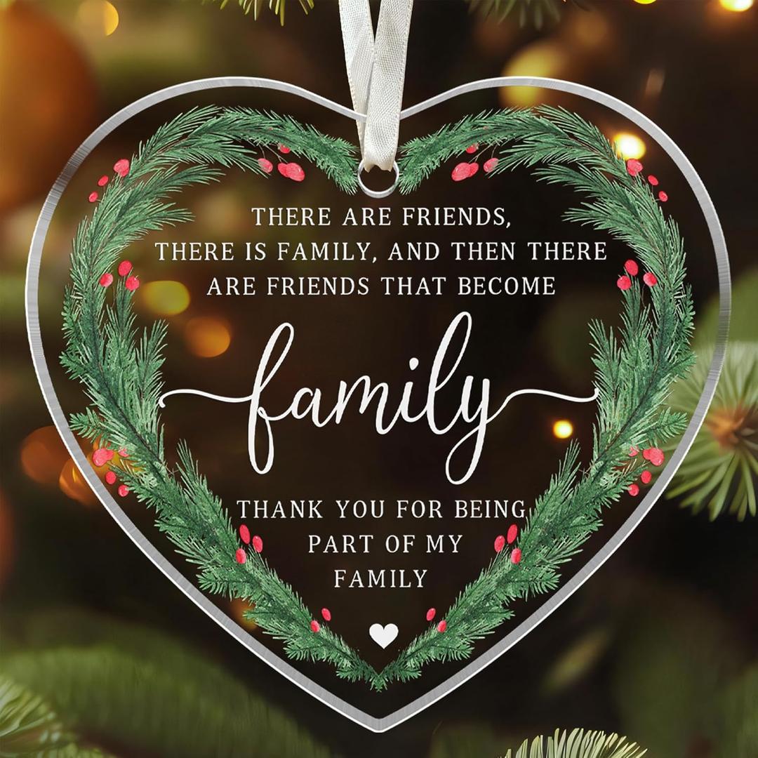 2 x Best Friend Ornaments for Christmas Tree - Best Friends Bestie Ornaments for Women - Bestie Ornament - Friendship Christmas Ornament - Besties Gifts for Women - Acrylic Ornament