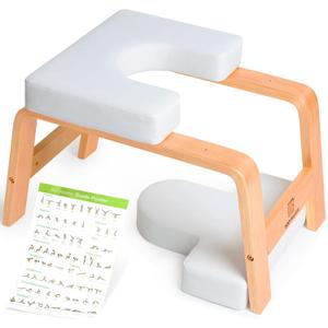 BODYWAKER Yoga Headstand Bench, Stand Yoga Chair for Balance Training, Core Strength Building, Upside Down Chair for Relaxation, Handstand Trainer Inversion Chair for Home Gym (White)