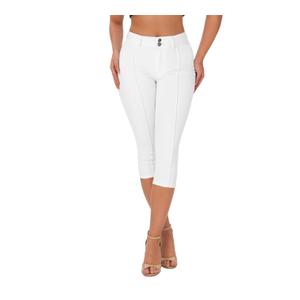 roswear Women’s Capri Pants Trendy Mid Rise Skinny Stretchy Front Seam Denim Jeans, L