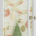 Love-KANKEI Shadow Box Frame 11x14, Deep Large Shadow Box Display Case with Unique Beads Door and Glass Window, Wood Memory Box for Pictures,Medals,Memorabilia,Collections White