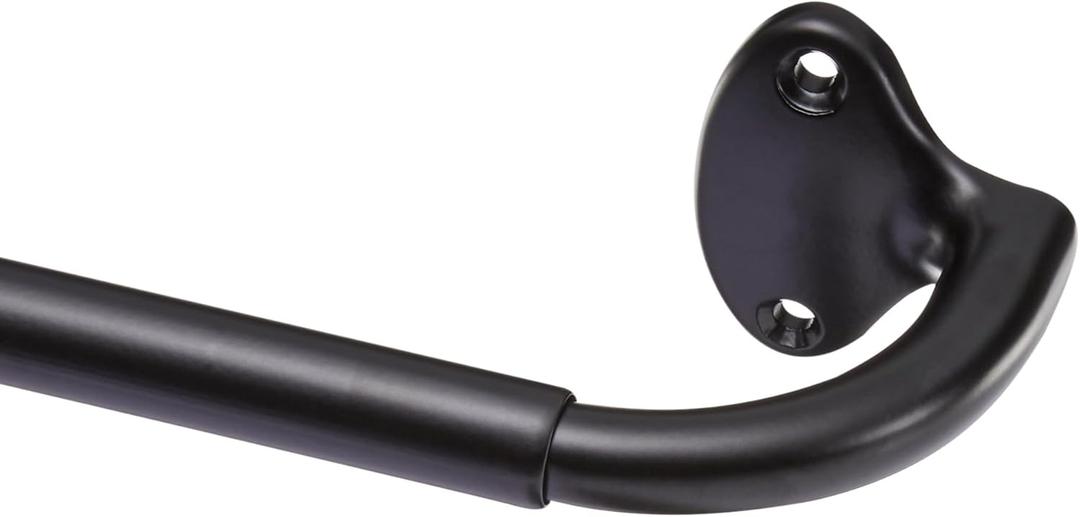 Amazon Basics Room Darkening Blackout Curtain Rod for Bedroom and Living Room, Curved, Wraps Around, Blocks Light, for Heavy Curtains, 48" to 88", Black