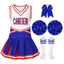 WooHand Kids Girls Cheerleading Costume Cheer Leader Uniform Outfit For Halloween Carnival Festival Sports Games Size 120