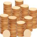 Coopay 600 Pieces Unfinished Wood Circle Natural Round Wood Disc Slices Wooden Cutouts Ornaments for DIY Crafts, Painting, Wedding, and Home Decoration, 1 Inch (Circle)