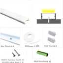 THMOOTHER LED Strip Pre-Drilled White U Channel Diffuser 6-Pack 3.28FT,Surface Mounted Tape Light Aluminum Track with Continuous Silicone Cover. Flush Installed Low Profile (White, 6X3.3FT)