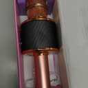 BONAOK Karaoke Microphone for Kids & Adults - Bluetooth Microphones Singing Mic with Disco Lights, Echo Effect, Built-in Speaker Portable Karaoke Player for Party Travel Gifts Q78(Rose Gold)