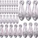 Glimin 44 Pieces Fishing Weights Sinker Kit Rig Fishing Weights Sinker Weights Bank Sinker Saltwater Fishing Sinkers Bass Fishing Casting in 1 Oz, 2 Oz, 3 Oz, 4 Oz, 5 Oz, 6 oz