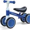 COOLBEBE Baby Balance Bike for 1 Year Old Boys Girls Gift, 2 Year Old Toddler Balance Bike with 4 Silent Wheels, One Year Old Birthday Gift Children for 12M-36M Pre-School (Blue)