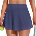 PINSPARK Tennis Skirts for Women Pleated Athletic Skort Lightweight Golf Skirts with Shorts Pocket Workout Pickleball (M)