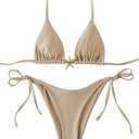 SHENHE Women's Triangle String Bikini Set 2 Piece Halter Swimsuits Starfish Metal Linked Swim Set S