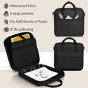 Sturdy 3 Ring Zipper Binder with Strap - 2" Binder with Pockets Holds 500 Sheets, Laptop & More - Durable & Easy to Carry