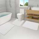 Buganda Memory Foam Bathroom Rug Mat 44x24, Extra Soft and Absorbent Bath Mats, Non-Slip and Machine Washable Bath Rugs for Bathroom Floor,Tub and Shower, Ivory