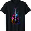 Colorful Guitarist Guitar Music Lover T-Shirt,small