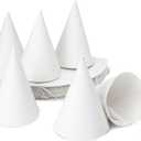 50 Pack White Party Hats for Birthday - Blank Cone Hat for Painting, Supplies (6 in)