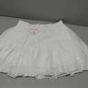 Caracilia Flowy Skorts for Women Summer High Waist Ruffle Pleated Boho Mini Skirts 2026 Casual Chiffon Beach Short Skirt White Medium