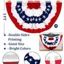 4 Pack 250th Anniversary Extra Large 3x6 Feet American Bunting Flag, Memorial Day Decoration Pleated Fan Red White Blue USA 250th Birthday Banner Patriotic Decor 4th of July Fourth July Outdoor