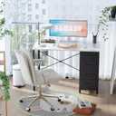 Pamray 32 Inch Computer Desk with 4 Drawers Small Office Desk for Home Bedroom Study Writing Simple Modern Computer Table Marble