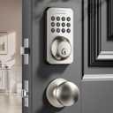 Keyless Entry Door Lock Deadbolt with Handle Set, Door Locks for Front Door, Keypad Code with Handle, Smart Door Knob, Auto Lock, Code Door Lock with Installation Guide (Satin Nickel)